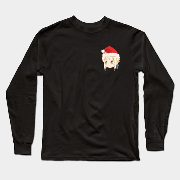 CUTE SANTA SABER from Fate Stay Night Long Sleeve T-Shirt by zerooneproject